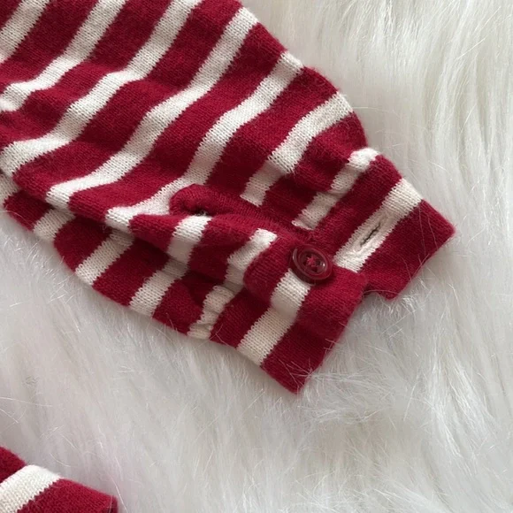 baby GAP red and white riffle sweater 3-6 months 12mos cute details red buttons - Picture 7 of 7